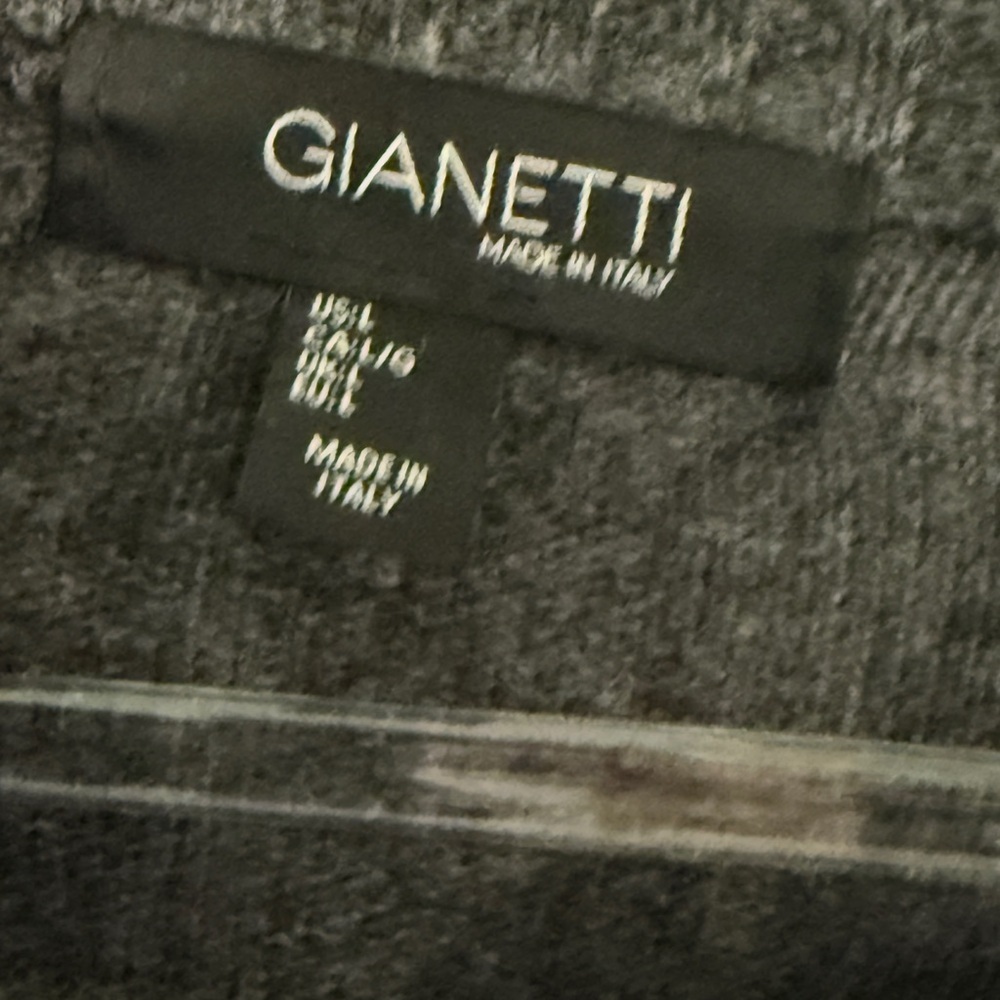 Gianetti Gray Henley Wool-Blend Sweater Classic Traditional Large 90s Cabincore - Picture 2 of 6